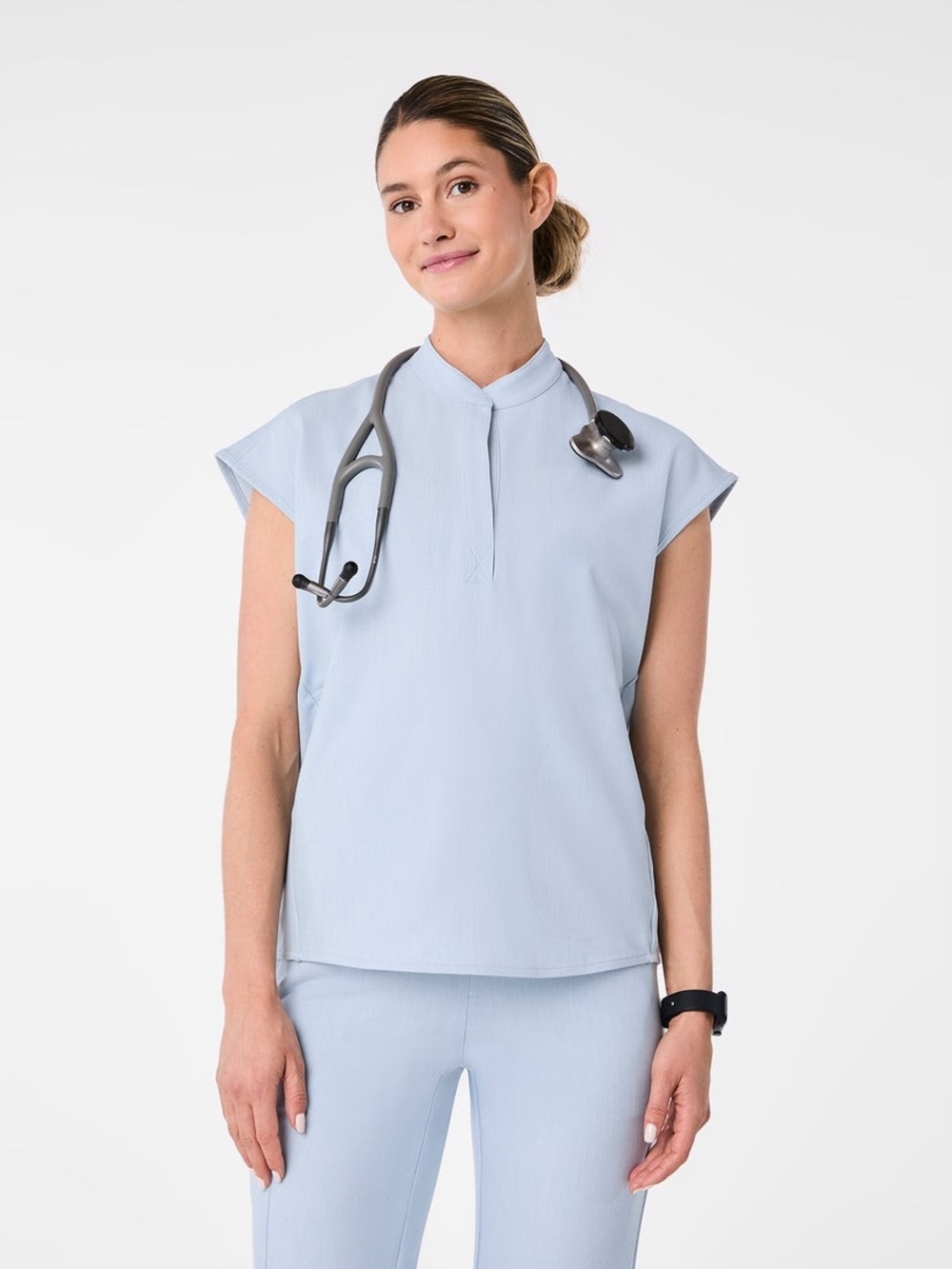 Figs Chambray Rafaela Oversized Scrub Top